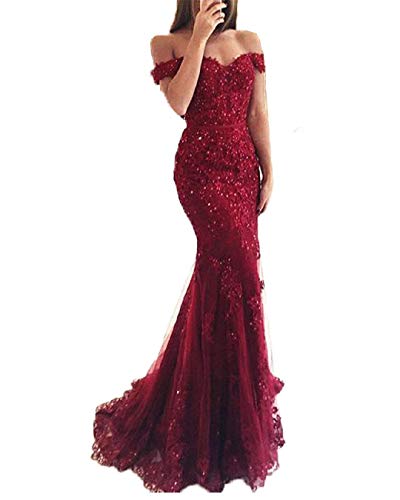 EVANKOU Damen Lange Ballkleid Meerjungfrau Spitze Abendkleider Elegant...