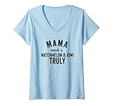 Womens Mama Needs A Watermelon Kiwi Truly Ain't No Laws Hard Seltz V-Neck T-Shirt