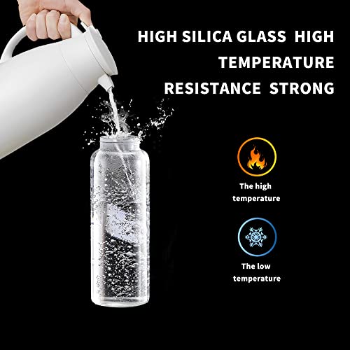 Huohua Automatic Switch Olive Oil Dispenser Bottle，Wide Opening For Easy Refill And Cleaning, Clear Glass Oil Bottle, Pouring Spouts, 18.6 Oz，Non-Drip Spout，Non-Slip Handle Used For Cooking In #TOP4