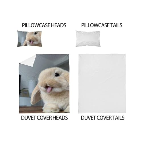 Housse de couette single lapin microfibre 135x200cm - 5