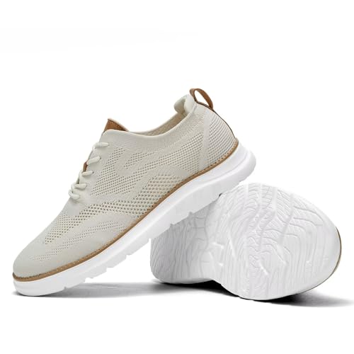 Image of Mens Casual Dress Oxfords Shoes Fashion Mesh Work Business Walking Sneakers Comfortable Lightweight Soft Sole