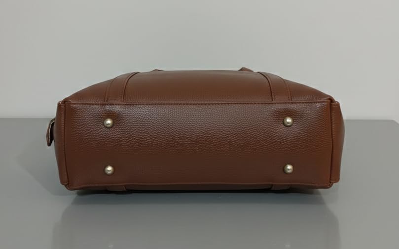 Image of BAGGIT Brown Tote Bag, Textured Faux Leather, Shoulder Handbag with Zip Closure, Gold Hardware