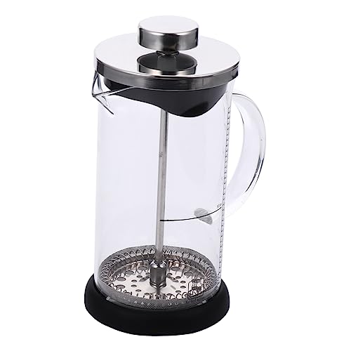 Cabilock 1Pc Stainless Steel Heat Resistant Coffee Press with Measurement Scale Teapot for Coffee and Tea Brewing Easy to Clean and Use for Home and Bar