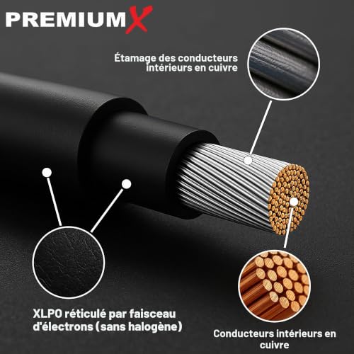 Premium X Câble Solaire 50m 6mm² Câble Photovoltaïque H1Z2Z2-K 1500 V - Résistant aux UV - PV Câble de Installation Connexion Solaire pour Panneaux Solaires - Onduleurs & Régulateurs de Charge – vue 2