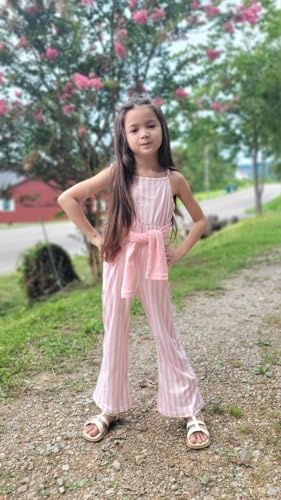 Image of HIHA Girls Sleeveless Jumpsuits Outfit Long Sleeve Twist Front Tops Romper Clothes Set Size 4-12