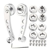 Terisass Manuelle Fensterkurbel, Andersen Fensterkurbel, 2 Stück, Legierung, Auto-Fenstergriff, Kurbelkurbel, passend für klassische Autos (Silber)