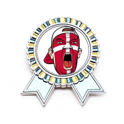 Broche drapeau du Danemark maquillage visage métal accessoire M