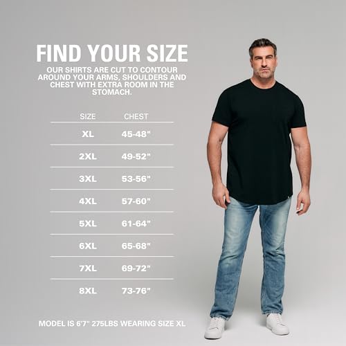 STRONGSIZE Big & Tall Pocket T Shirts for Men – Premium Stretch Cotton Longer Length Mens Casual Crewneck T-Shirt (XL-8XL)4