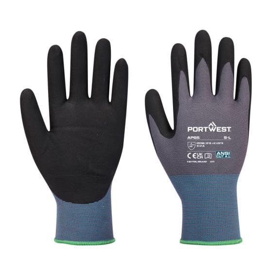 Guante de manipulación NPR Pro Espuma de Nitrilo Negro/Gris AP65 (12 pares)