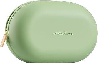 Silicone Makeup Bag, Makeup Brush, Lipstick, and Cosmetic Item Carry Pouch, Travel Portable Makeup Brush Bag, Waterproof Travel Toiletry Bag with Zipper Closer, Silicone Travel Pouch (Green)