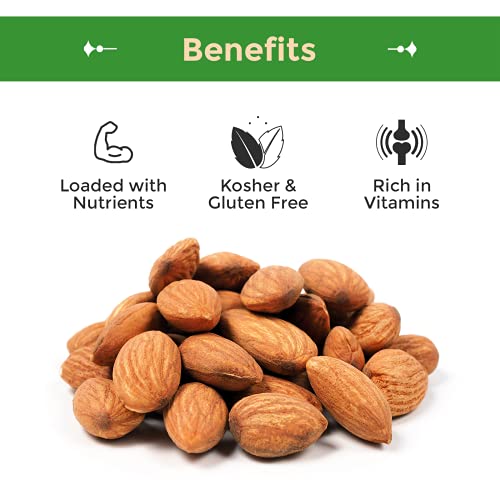 Sincerely Nuts – Roasted Whole Unsalted Almonds | Delicious Guilt Free Healthy Snack | Low Calorie, Keto-Friendly, Vegan, Gluten Free | Gourmet Kosher Food | Source Of Fiber, Plant Protein | Bulk 5(Lb) Bag #TOP3