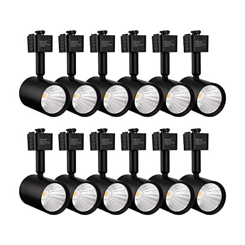 Mirrea Led Track Lighting Heads Compatible With Single Circuit J Type Rail Ceiling Spotlight For Accent Task Wall Art Exhibition Lighting 6.5W 3000K Warm White 24° Black Painted Pack Of 12 #TOP24