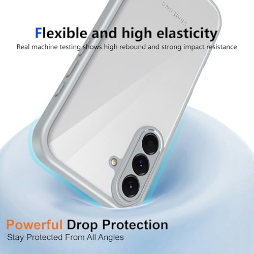 Image of Kapa Hawkeye Clear Slim Tough Back Cover for Samsung Galaxy A57 5G | Camera Lens Protector Anti Yellow Shockproof Clear Hybrid Case Cover (Grey Sides)