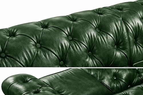 Image of Modern Classic Design Leatherette Luxury Chester Sofa Set with Button Tufted, Sofa for Living Room Home, Office, Bar, Hotel, Restaurant and Lobby Furniture Living Room Set (Green, 1 Seater Sofa)