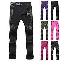 Pantalons de Marche en Plein Air pour Hommes Pantalons Cargo de Softshell Imperméable Coupe-Vent et Respirant Pantalon Randonnée Élastiques avec Poches Pantalon Travail Homme (#01 Grey, M)