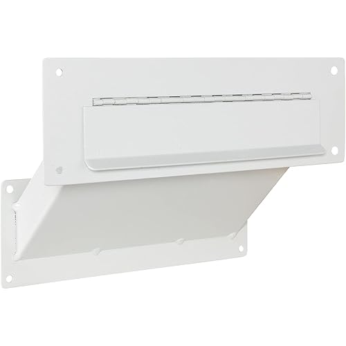 Through The Wall Mail Slot, Two Piece Deposit Chute Drop for Documents, Mail, Checks, Payments - Adjustable Mail Chute with Pre Drilled Mounting Holes, Screws D100 (Grey)