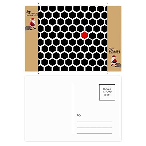 Cartes postales hexagonales motif Père Noël en papier épais haut de gamme