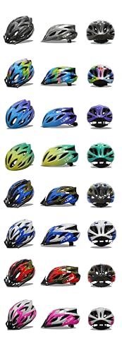 Image of JJ JONEX Professional Adjustable Cycling & Skating Helmet with Detachable Visor | Lightweight Mountain Bike Helmet with Padded Interior (SkyBlue /Purple) Large (MYC)