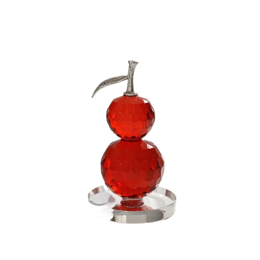 Huffa Red Crystal Gourd Ornaments For Living Room Study Wine Cabinet Decor