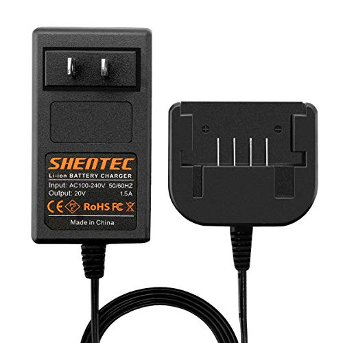 Shentec 20V Li-ion Charger - Compatible with Porter Cable & Black & Decker 20V Batteries