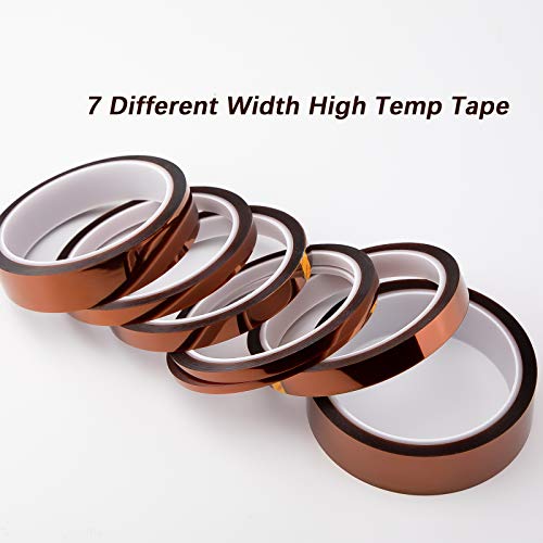 LUTER 7 Rollen Hittebestendige Tape Hoge Temperatuur Sublimatietape Thermische Tape, Voor Sublimatiedruk Warmteoverdracht En Isolatie Golfsoldeer Brawn - Afbeelding 4