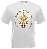 Fremdenlegion Frankreich Légion étrangère T-Shirt Fanshirt (Weiß, L)