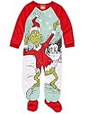 The Grinch Dr. Seuss Toddler Infant Christmas Footed Blanket Sleeper Pajamas (5T, Red)