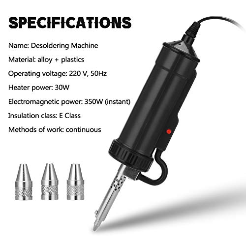 Image of BBT-680 Electric Solder Tin Sucker, Automatic Portable Vacuum Soldering Remove Pump Desoldering Machine, Electric Desoldering Soldering Iron Solder Sucker, Vacuum Desoldering Tool