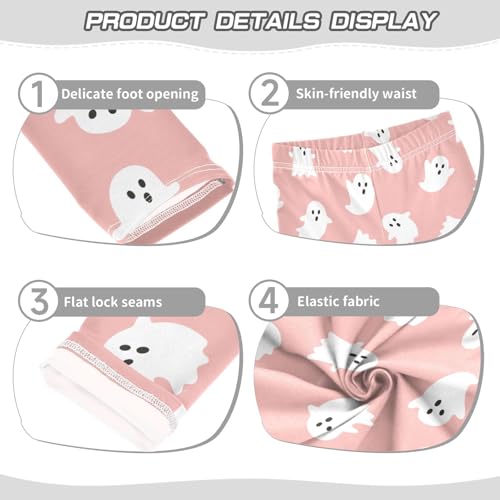 Girls Basic Leggings Baby Girls Pants Halloween Ghost Soft Footless Stretchy Tights Pants 4-10Y3