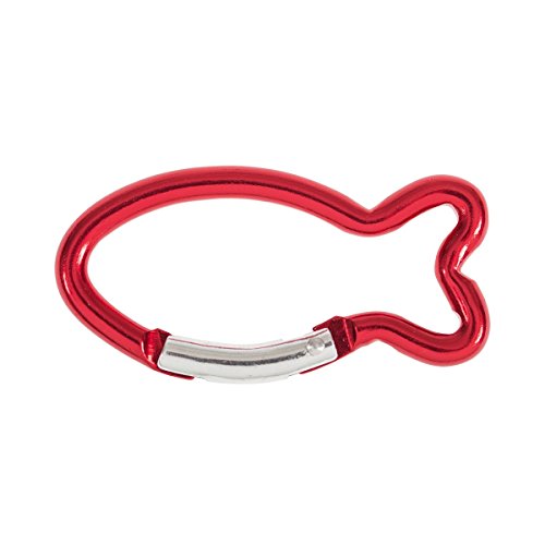 °* Karabiner in Fischform Schlüsselanhänger (Rot)