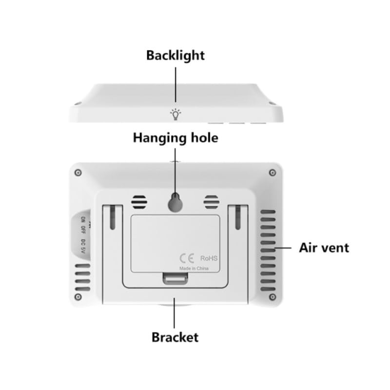 Wireless Color Screen Indoor Outdoor Temperature Humidity Meter with Weather Forecast for Home Use