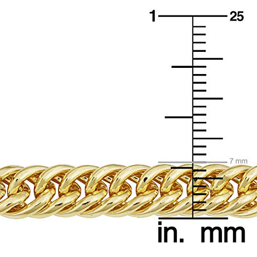 Solid 14K Yellow Gold Filled Double Curb Link Chain Necklace (7 Mm, 16 Inch) #TOP3