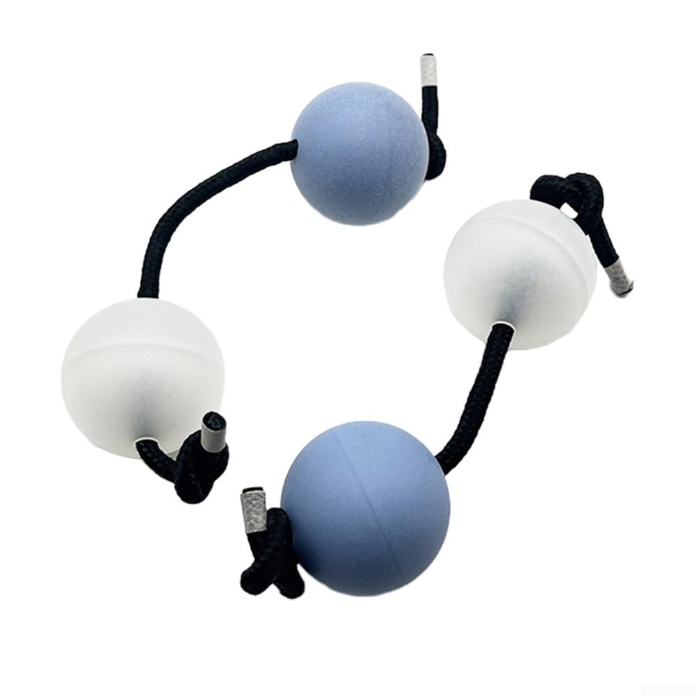 Sand Eggs Asalato Percussion Instrument Lot de 2 shakers africains avec corde pour rythme musique 5 cm Bleu et blanc
