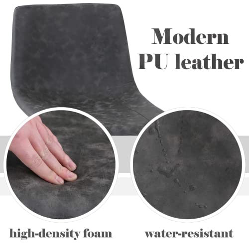 Sophia & William Bar Stools Set Of 4 Adjustable Counter Height Barstools With L Shape Back And Footrest,Modern Pu Leather Swivel Tall Kitchen Island Stools Upholstered Bar Chairs,350Lbs,Grey #TOP2