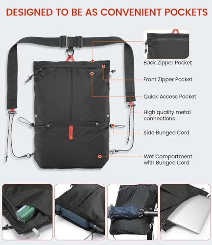 10L Small 3-Way Waterproof Corduroy Tote Bag for Women and Men with Zipper and Inner Pockets Tote Bag3