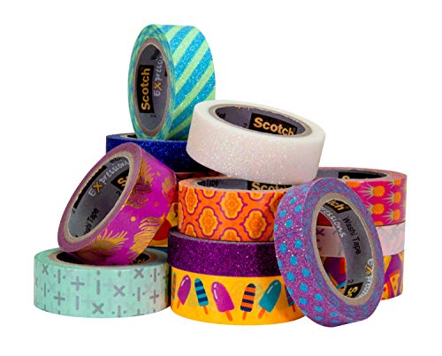 Image of Scotch Expressions Washi Tape Multi Pack, 5 Rolls /pk, Thin Foil Collection (C1017-5-P1)