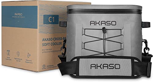 Image of AKASO Soft Cooler Bag 24 Cans Portable Insulated Cooler Bags for Men Reusable Leakproof Cooler Bags for Camping Beach Travel Picnic Boating Fishing Outdoor