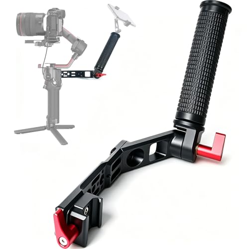 Image of ZORBES Gimbal Sling Handgrip Side Handle Grip Compatible with RS5 RS4 RS4 Pro RS3 RS3 Pro RS2 RSC2, Adjustable & Foldable Extension Handle Grip with Cold Shoe Mounts for Gimbal Filming