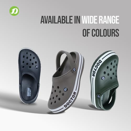 Image of DOCTOR EXTRA SOFT Men's Ultra Soft Casual Clogs /Sandals with Adjustable Back Strap for Adult | Comfortable | Light Weight | Stylish & Anti-Skid | Waterproof & Everyday Use Mules for Gents & Boys D-502