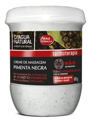 Creme Massagem Pimenta Negra Termoativo Natural Reduz Medida