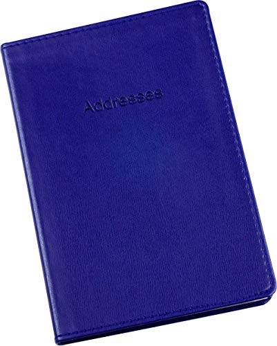 Esposti Large Address Book | 360 Spaces | Address Books with Alphabetical Index | Notes, Special Occasion & Dates Sections | Soft Faux Leather Stitched Cover | Blue | 131 x 196 mm