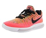 Nike Kids LunarEpic Low Flyknit 2 GS, HOT PUNCH/BLACK-POLARIZED BLUE, Youth Size 4.5