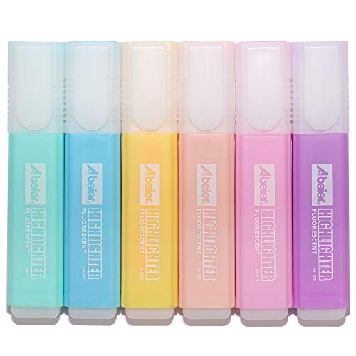 Pastel Colors Highlighter, 6 Assorted Macaron Colors, Chisel Tip Marker Pen, Water Based, Quick Dry, Eye Protection, For Adults & Kids, Extra Long Marking Performance