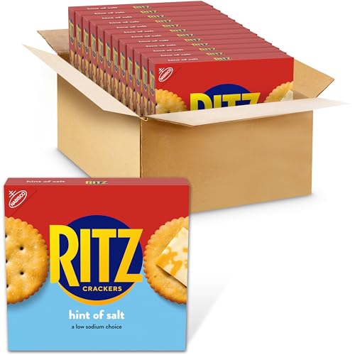 Image of RITZ Hint of Salt Crackers, Snacks for Kids and Adults, Bulk Lunch Snacks, 12-13.7 oz Boxes
