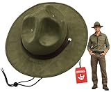 Nicky Bigs Novelties Morph Adult Sergeant Campaign Park Ranger Hat - Mountie State Trooper Highway Patrol Costume Hats, One Size, Olive Green