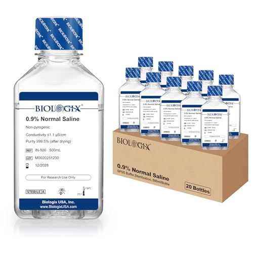 CryoKing 0.9% Normal Saline Solution, Sterile Sodium Chloride, 500mL × 20