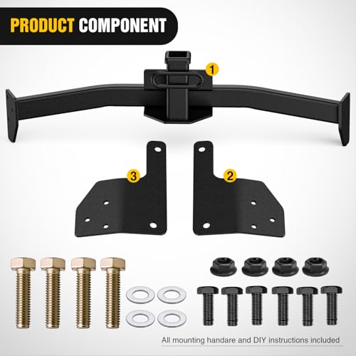 Image of Nilight Class 3 Trailer Hitch 2 Inch Receiver Tow Hitch Compatible with 2019 2020 2021 2022 2023 2024 2025 Toyota RAV4 All 2019-2025 Toyota RAV4 Prime All Black Powder Coated