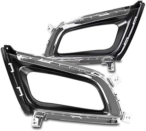 Front Bumper Driving Fog Light Lamp Bezels Covers Black/Chrome Compatible with 2014-2015 Optima