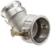 Dixon Valve & Coupling 400DA-45AL Aluminum Cam and Groove Hose Fitting, 45 Degree Elbow, 4" Plug x 4" Socket