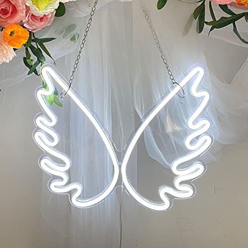 Moweek Angel Wing USB Powered Acrylic Neon Signs(16 x 13 inch), Led Signs Wall Decor for Girl Bedroom, Kids Room,Wedding Decor - Image 4